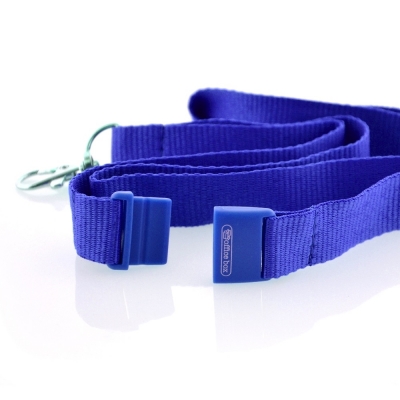 Snur textil Lanyard, Office box albastru inchis, 2 x 90 cm